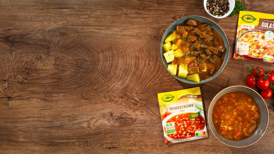 C gulaš i minestrone supa