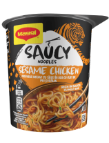 MAGGI Saucy Noodles, instant rezanci u pikantnom sosu sa ukusom piletine i susama, čaša, 75 g