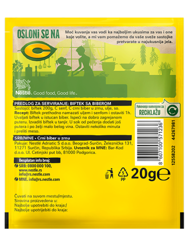 C Crni biber u zrnu, kesica 20g BOP