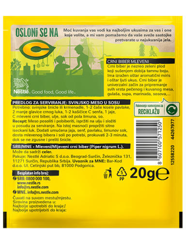C Mleveni crni biber, kesica 20g BOP