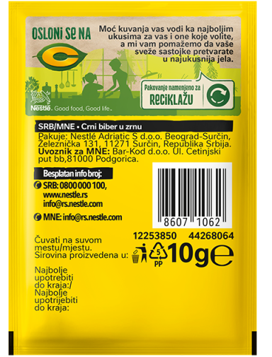 C Crni biber u zrnu, kesica 10g BOP