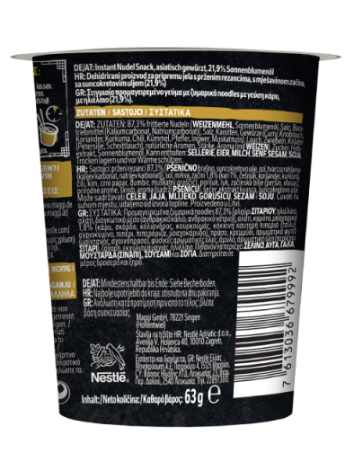 MAGGI Magic Asia Noodles, instant rezanci sa curry začinima, čaša, 63g_BOP