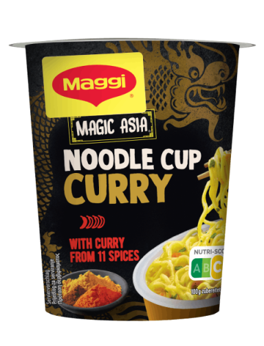 MAGGI Magic Asia Noodles, instant rezanci sa curry začinima, čaša, 63g_FOP