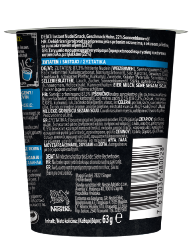 MAGGI Magic Asia Noodles, instant rezanci sa ukusom piletine, čaša, 63g_BOP
