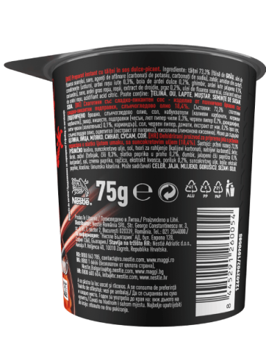 MAGGI Saucy Noodles, instant rezanci u slatko-ljutom sosu, čaša, 75g_BOP