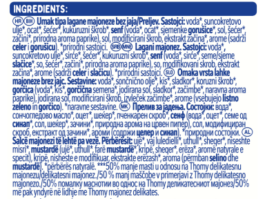 THOMY Delight majonez, kesica sa čepom 220g_ingredient