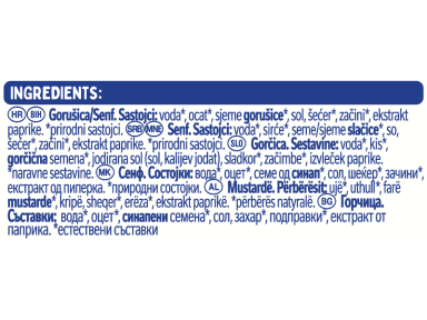 THOMY senf, kesica sa čepom 280g_ingredients