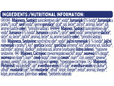 THOMY majonez, kesica 20 g_ingredients