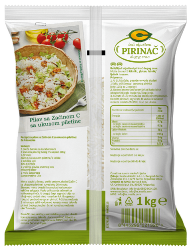 3D C pirinac Dugo zrno 1000g BOP