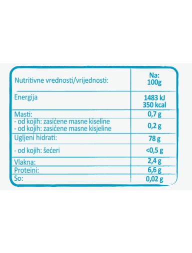 C Pirinač okruglo zrno 1000g - nutrition
