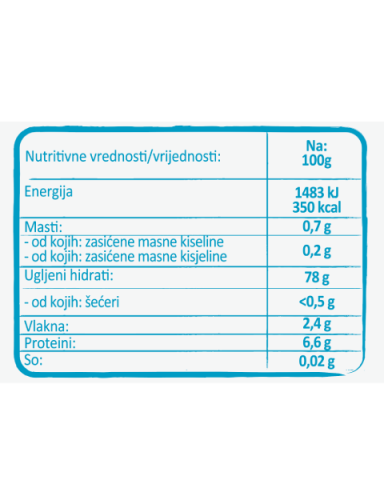 C Pirinač okruglo zrno 500g - nutrition