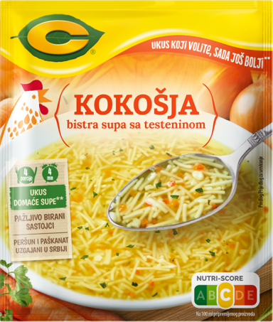 C Bistra kokošja supa iz kesice sa testeninom, 58g